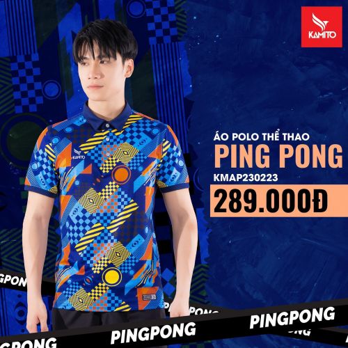 áo Kamito ping pong mẫu mới 2023 màu xanh